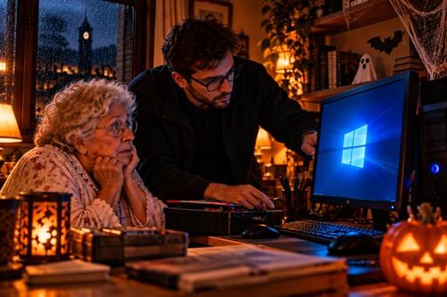 Il PC Che Si Accende Da Solo: Nonna Convoca il Prete: nonna che parla con tecnico informatico